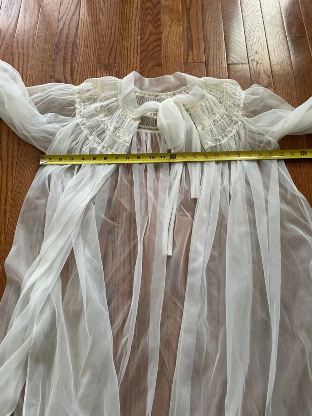 Vintage Radcliffe Ivory Peignoir Dressing Gown One Size - Picture 4 of 9